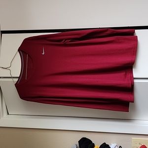 Nike Burgundy team dri-fit L/S top